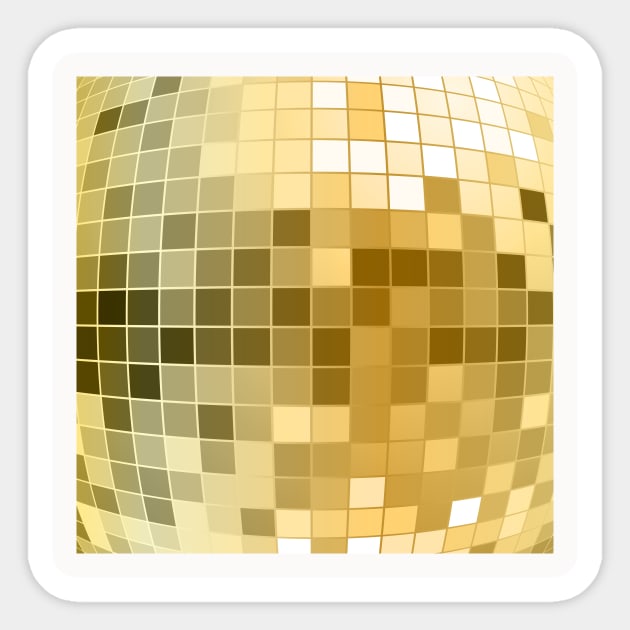 Disco Fever Neck Gator Gold Look Disco Ball Sticker by DANPUBLIC